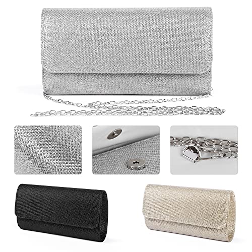 Elegant Sparkly Clutch for Wedding, Bridal, and Prom