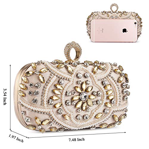Champagne Gold Diamant Damen Clutch Bag - UBORSE