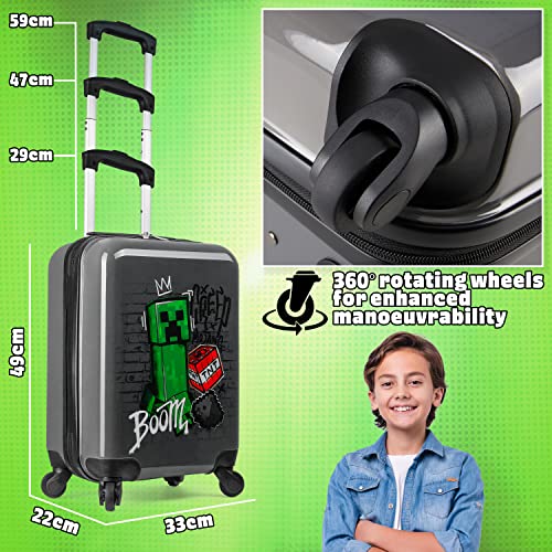 Kids Minecraft Creeper Cabin Bag with Wheels