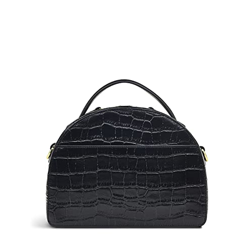 RADLEY Orchard Road Black Crossbody Handbag: Croc-textured Leather