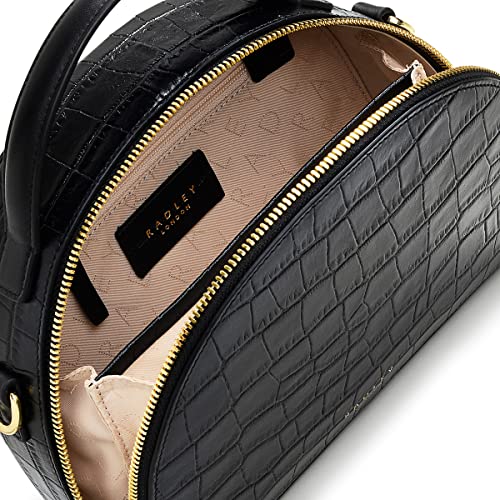 RADLEY Orchard Road Black Crossbody Handbag: Croc-textured Leather