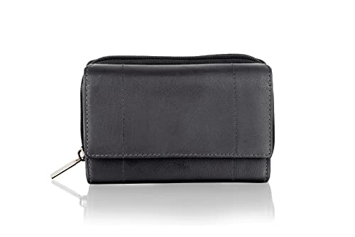 Woodland Leathers Women's RFID Protected Leather Purse (Black)
