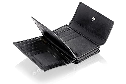 Woodland Leathers Women's RFID Protected Leather Purse (Black)