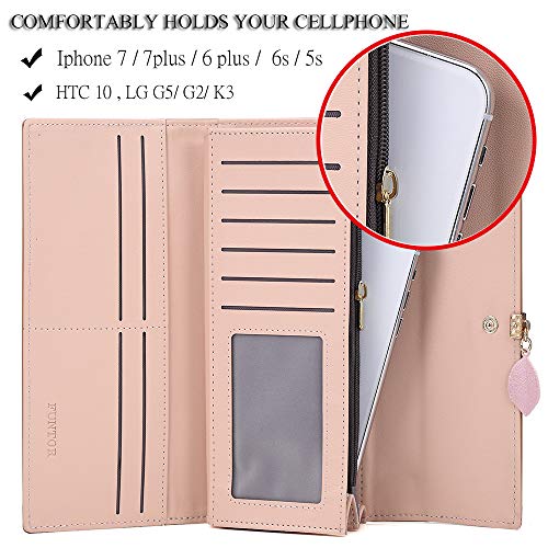 Grey FT FUNTOR Leaf Pendant Ladies Wallet