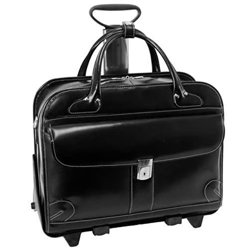 Lakewood Damen Black Leather Laptop Bag - McKlein