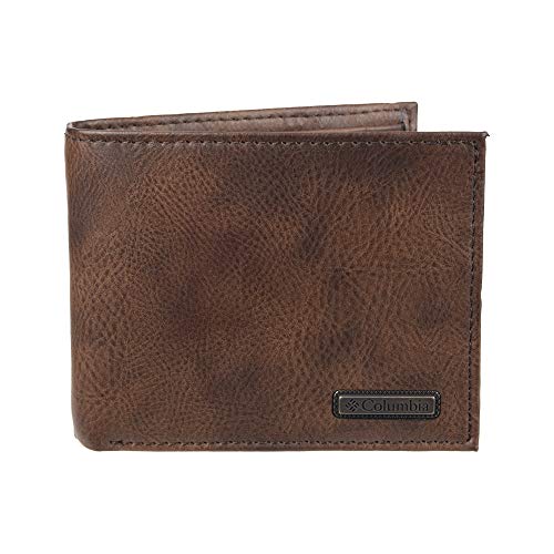 Columbia Men's Tan Burnished Slimfold Wallet - RFID Blocking