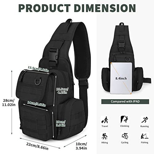 Large Tactical Sling Backpack for Hiking & Travel