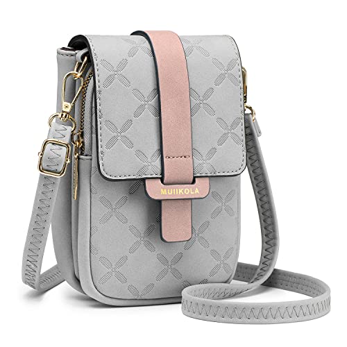 MUIIKOLA Grey Crossbody Phone Bag, Women's Touchscreen Purse