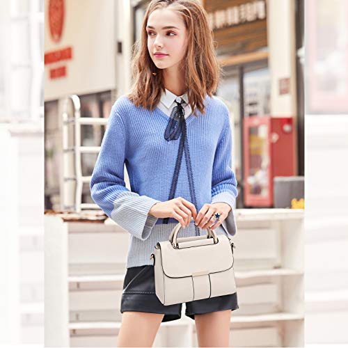 Elegant Damen Designer Handtasche in Cremeweiß