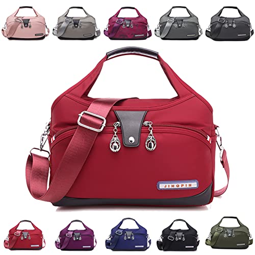 Red Oxford Cloth Anti-theft Shoulder Bag - Designer Handbag
