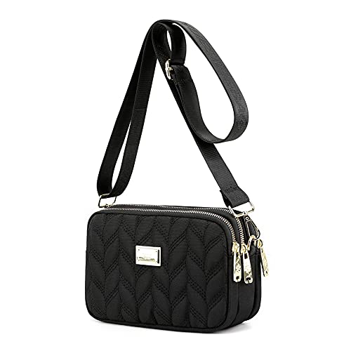 YANAIER Damen Handtasche - Kleine wasserdichte Schultertasche Schwarz