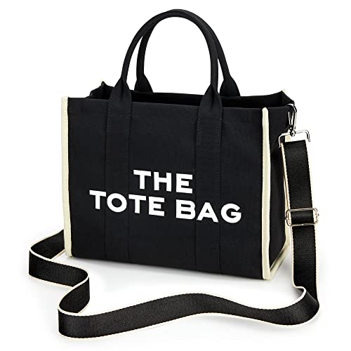 KALIDI Stylish Canvas Tote Handbag with Crossbody Strap