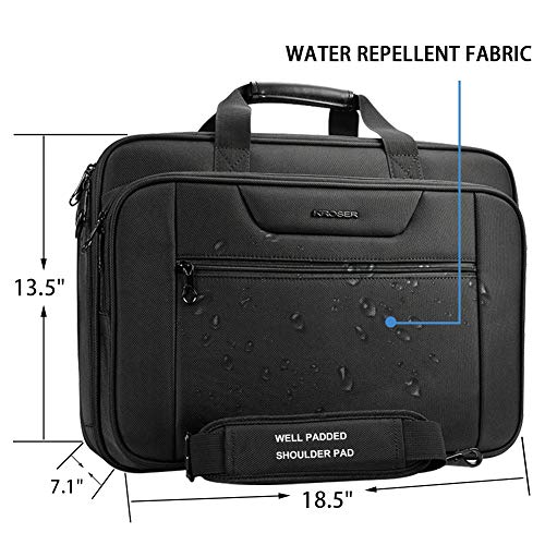 KROSER Black Expandable Laptop Bag - 18.5-inch