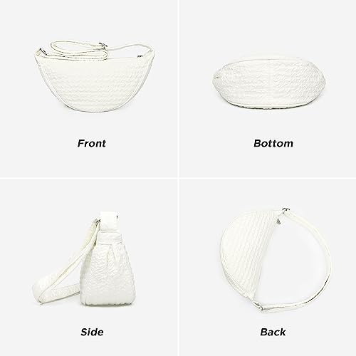 Unisex Nylon Halfmoon Hobo Crossbody Bag with Adjustable Strap
