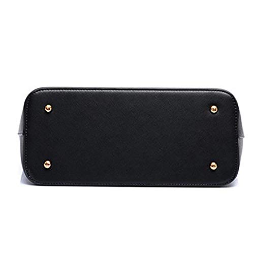 Black PU Leather Tote Bag for Women