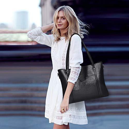 Soft Leather Ladies' Tote Bag with Zipper