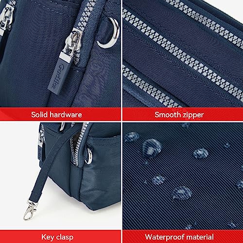 Navy Waterproof Nylon Crossbody Bags for Women