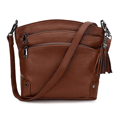 Brown Tassel Crossbody Bag for Women