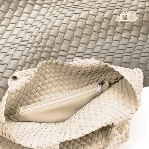 KALIDI Soft Vegan Leather Tote Bag - Handmade Shoulder Bag