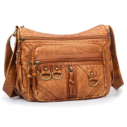 VOLGANIK ROCK Women's Crossbody Handbag - Medium Brown