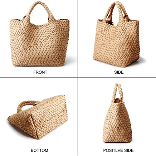 KALIDI Soft Vegan Leather Tote Bag - Handmade Shoulder Bag