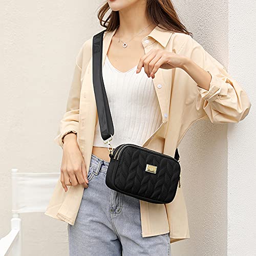 YANAIER Damen Handtasche - Kleine wasserdichte Schultertasche Schwarz