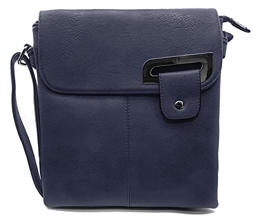 Woodland Leathers Navy Designer Crossbody Handbag