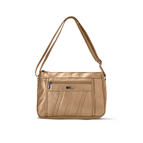 Genuine Leather Multi Compartment Crossbody Handbags for Women