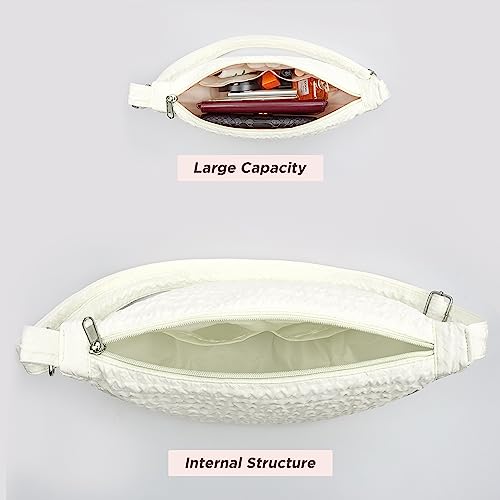 Unisex Nylon Halfmoon Hobo Crossbody Bag with Adjustable Strap