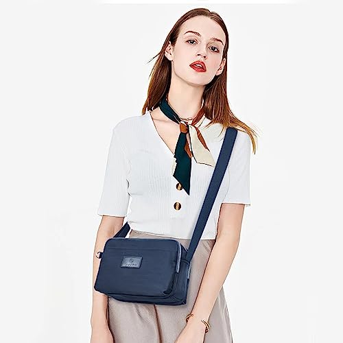 Navy Waterproof Nylon Crossbody Bags for Women
