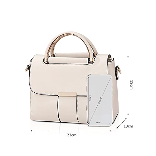 Elegant Damen Designer Handtasche in Cremeweiß