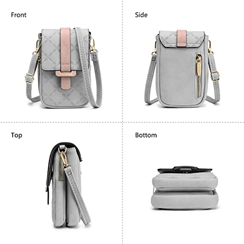 MUIIKOLA Grey Crossbody Phone Bag, Women's Touchscreen Purse