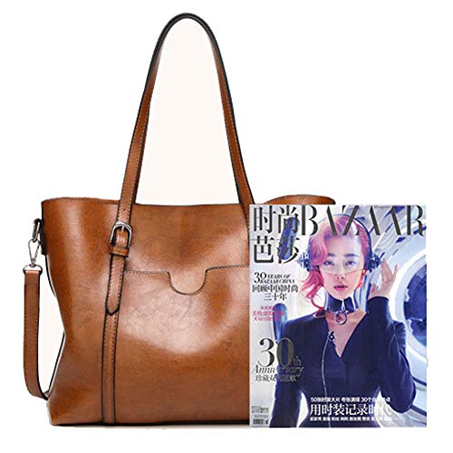Soft Leather Ladies' Tote Bag with Zipper
