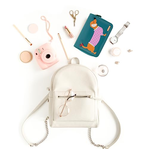 kukubird Dachshund Cartoon Purse Wallet - Blue