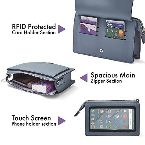 Woodland Leather Crossbody Phone Bag: RFID-Protected & Adjustable