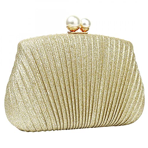 Elegant Pearl Lock Evening Clutch Bag