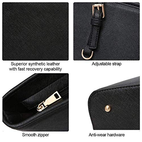 Black PU Leather Tote Bag for Women