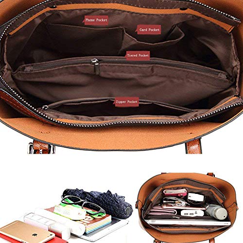 Soft Leather Ladies' Tote Bag with Zipper
