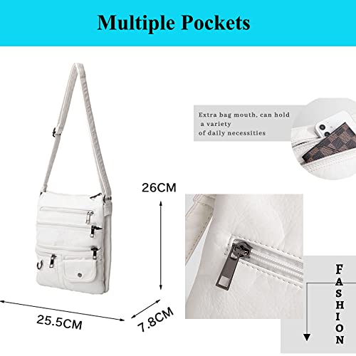 Soft PU Leather Multi-pocket Shoulder and Flap Handbags
