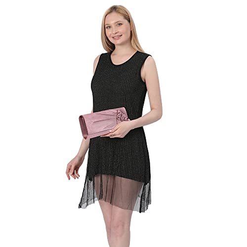 Rose Satin Clutch for Women - Elegant Handbag