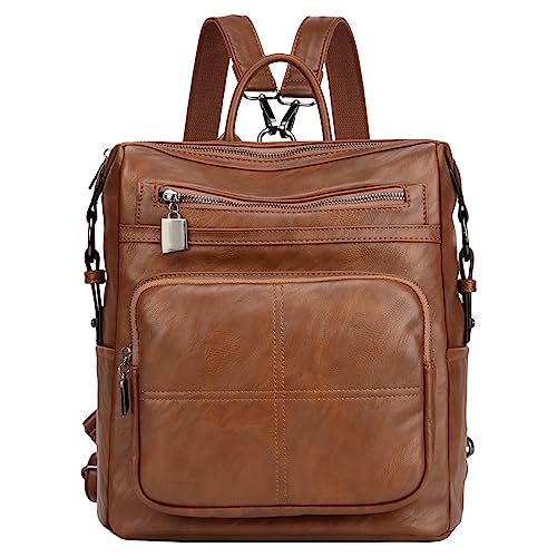 VASCHY Vegan Leather Fashion Backpack Handbags for Women