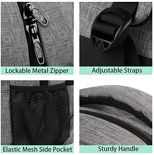Grey Designer Laptop Backpack, USB Charging Port, Water Resistant