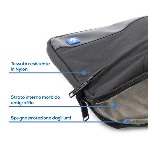 Slim Black Laptop Bag with Padded PC Compartment