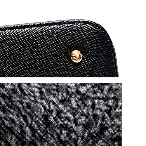 Black PU Leather Tote Bag for Women