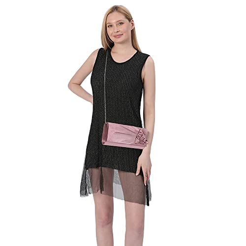 Rose Satin Clutch for Women - Elegant Handbag
