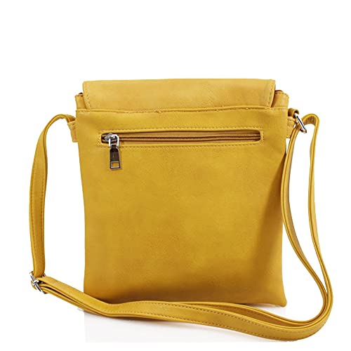 White PU Leather Crossbody Shoulder Handbag - Simple Practical Design