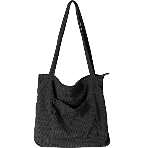 Black Cord Tote Bag for Women's Casual Style