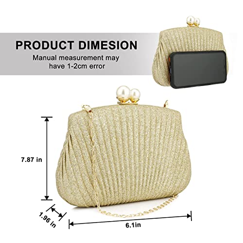 Elegant Pearl Lock Evening Clutch Bag