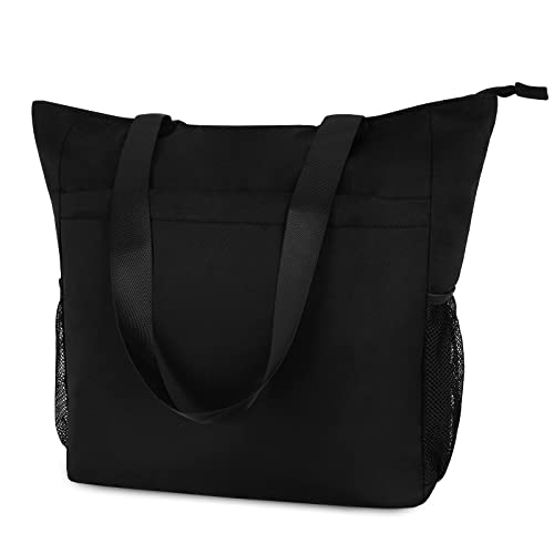 WANDF Floral Beach Tote Shoulder Bag (Black)