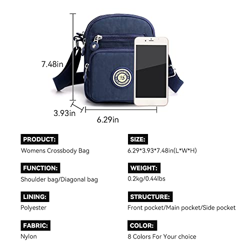Blue Casual Nylon Crossbody Bag for Women, Girls
